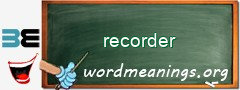 WordMeaning blackboard for recorder